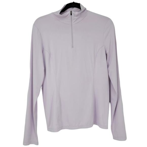 Athleta Lightweight Quarter Zip Pullover Long Sleeve Top in Lavender Size Medium - Picture 1 of 4